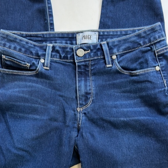 PAIGE Verdugo Crop Baker Jean Medium Wash Distressed Sz 30 - Picture 5 of 13